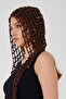 Sequin Detailed Wide Hole Summer Knitted Beanie Y8251 Brown - 5