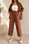 Women's Linen Blend Shirt and Pants Set - 3