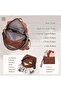 Backpack Purse for Women, Waterproof PU Leather Backpack, Anti-Theft Women Backpack, Lightweight Fashion Multipurpose, Brown - 3