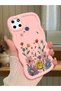 Realme C21Y Compatible Case Camera Protector Pink Silicone Couple Phone Case Floral Pattern