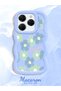 Tecno Spark 20 Pro Compatible Case Camera Protector Blue Silicone Couple Phone Case Floral Pattern - 2