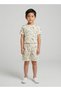 Boys Beige Dinosaur Print T-Shirt and Shorts Co-ord Set