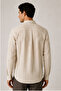 100% Pure Linen Striped Long Sleeve Regular Fit Men's Shirt |   Ee100129774 - 4