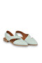 Turquoise Leather Women's Flat Sandals - 3