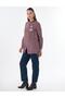 Embroidered Striped Tunic Dark Burgundy - 2