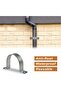 GI U-Clamp Pipe Brackets with Screws and Wall Anchors, Set of 10, Silver (1.1/4 Inch) - 4