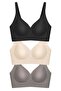 Seamless Bra - Slight |   Laser Cut Seamless Slice Detailed Underwire-Free Women's Bra 3-Pack-3