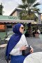 Double Sided Silk Shawl Blue