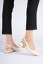 Women's Beige 4cm Thick Heeled Stylish Shoes - 2
