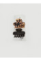 Mixed leopard print women's snap hair clip set - 2 piece - 2