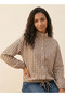 Cotton Checked Shirt with Funnel Neck - 5