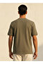 Crew Neck Short Sleeves Textured T-shirt - 4