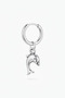 Unisex Silver Color Surgical Steel Dangle Dolphin Figured Hoop Earring 1 Piece