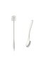 2-Piece White Kitchen Brush Set - Dish-Washing Brush with Scraper Edge & Long-Handle Bottle Brush