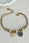 Steel Stone Leaf Chain Women's Bracelet 17+2 cm |   Non-Tarnish Women's Steel Jewelry