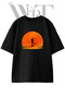 Sup Kadin_1 Design Printed Unisex Black Oversize T-Shirt