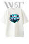 Six Seven Graffiti Design Printed Unisex White Oversize T-Shirt