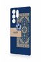 Samsung S22 Ultra Compatible Blue Ethnic Carpet Pattern Silicone Case - 4