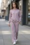 Pink Girls' Spanish Style Sweatpants Set with Kangaroo Pockets Top and Bottom Set 24620 - 5