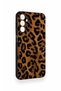 Samsung A24 Compatible Dark Leopard Leather Patterned Silicone Case - 3
