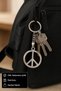 316L Stainless Steel Peace Symbol Keychain–Metal Keychain