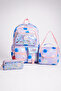 Girl's 3-Piece School Bag Set with Purple Accessories - Backpack, Lunch Bag, Pencil Case - 4