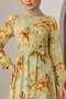 Peony Patterned Skirt Flounce Dress Tsd260257 Green - 4