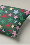 Green Background, Colorful Star Patterned Cushion Cover 258 – Star Garden Design, 40 X 40 Cm. - 3
