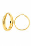 Women's Gold Steel Large Size Thick Curved Hoop Earrings 1 Pair