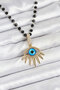 316L Steel Chain Crystal Beaded Eye Model Women's Necklace