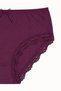Lace Detailed Plus Size High Waist Women's 3-Pack Panties Burgundy Color - 3