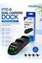 Dual Controller Charging Dock for PS4/PS4 Slim/PS4 Pro with 4 Magnetic Charging Adapters, LED Charging Indicator, Fast & Safe Dual Charger Station for Wireless Controllers - Black
