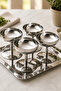 Stainless Steel 4-Piece Footed Bowl Luxury Square Tray Presentation Set Breakfast Bowl Jam Bowl Snack Bowl - 3
