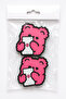 Pink Teddy Bear Coasters Set of 2 - Pvc Non-Slip Coasters Coffee Mug Tea Cup Coasters Table Protector - 3