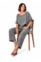 Women's Linen Combination [Blouse and Pants] Pants with Pockets Embossed Scallop Hem - 2