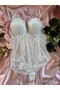 Beyaz Dantelli Bodysuit - 2