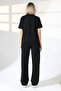 Basic Women's Soft Textured Casual Top and Bottom Set - 4