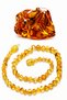 Original Baltic Amber Baby Teething Necklace - Natural Handmade Knotted Screw Lock Amber Baby Necklace Honey Color
