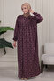 Floral Print Round Robe Mother Hijab Dress - 4