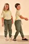 Unisex Children's Cotton Jogger Sweatpants with Elastic Waist and Pockets 9055 Green - 2