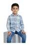 Boys Blue Checkered Casual Cotton Shirt - 4