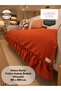 100% Cotton Linen Ruffled Sofa Cover Velora Series, Bed Runner, Decorative, Modern Design, Non-Slip, Dust-Repellent, Anti-Pilling, 90X200 cm - 5