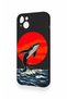 Red Sun Whale Pattern Silicone Case Compatible with iPhone 14 Plus/15 Plus - 4