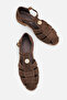 Layla Women's Genuine Leather Sandals - Brown Suede - 3