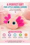 ORBYS Axolotl Plush Toy, Soft Peach Pink Stuffed Animal with Bright Pink Fluffy Gills, Glittery Blue Eyes and Embroidered Smile, 21 x 17 x 9 cm, 0+ Months - 5