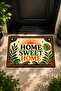 Home Sweet Home Retro Patterned Door Mat 70X45 cm Digital Printing Non-Slip Base - 4