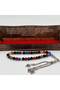 Natural Aventurine Stone Prayer Beads 33-Piece Men's Prayer Beads Green Natural Stone Prayer Beads Silver Color Tasseled Wooden Box