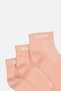 Kids Girl 3 Pairs Brand Logo Ankle Socks, Pink - 2