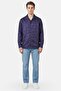 Men Regular Fit Jaquard Pattern Long Sleeve Casual Shirt, Navy - 2