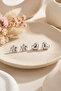 Heart and Flower Model Double Earring Set - 5